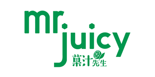 Green "Mr. Juicy" logo with Chinese characters and a lemon slice.